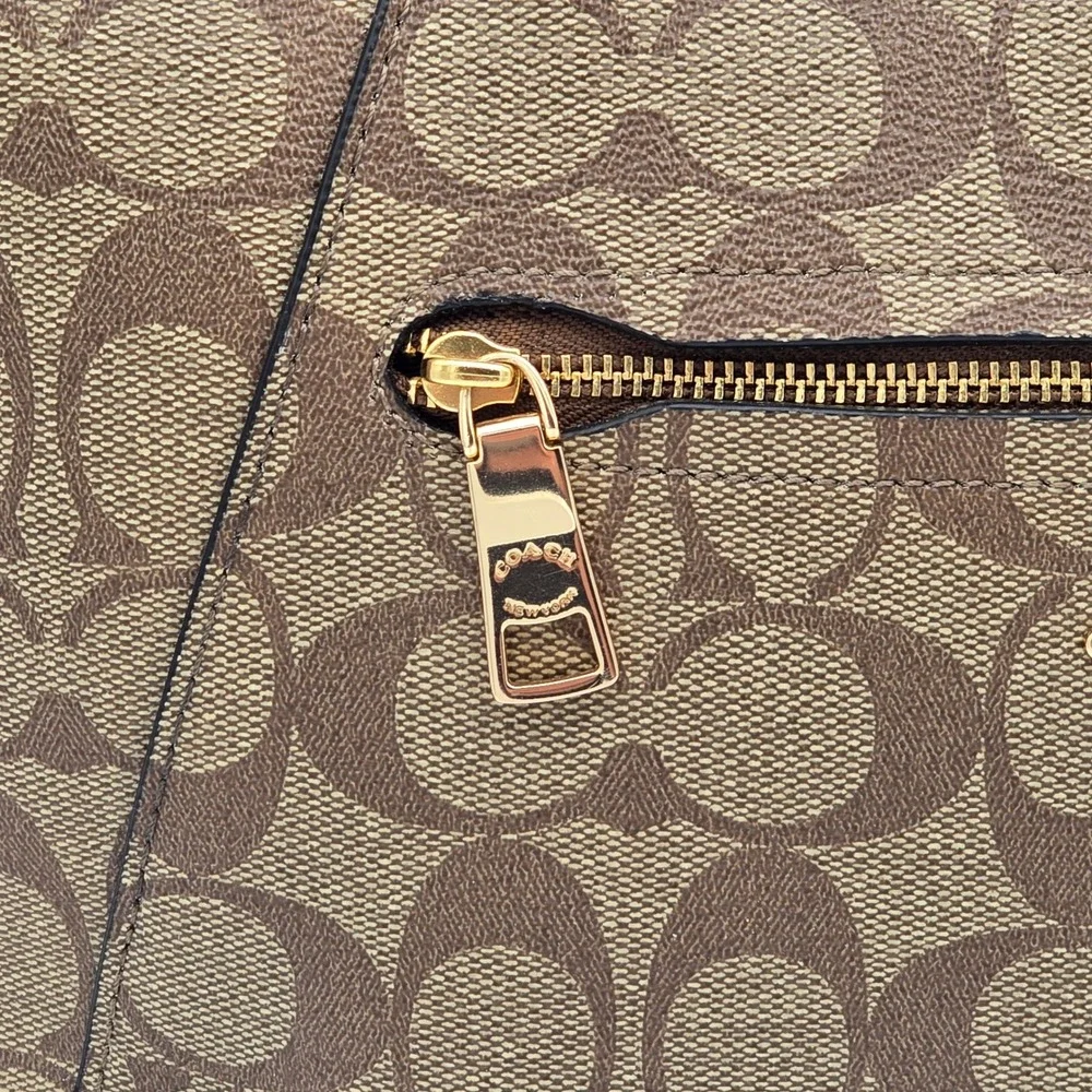 Coach Prairie Satchel Signature Canvas Snakeskin Brown Gold C2854 Handbag